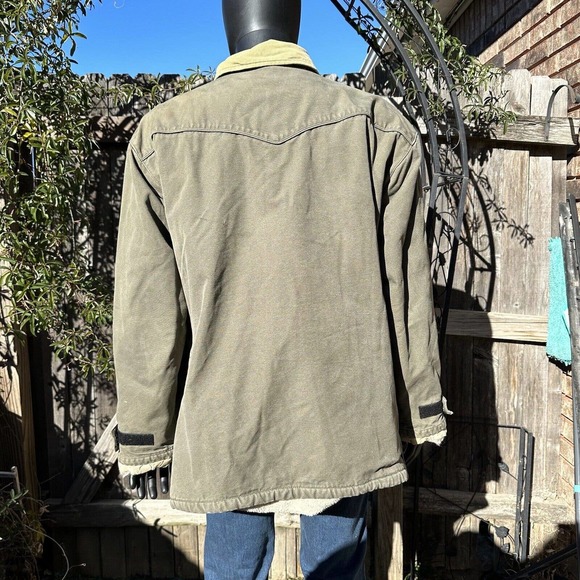 Powder River Outfitters Mens XL Chore Western Work Rancher Green Jacket Sherpa - Picture 11 of 14